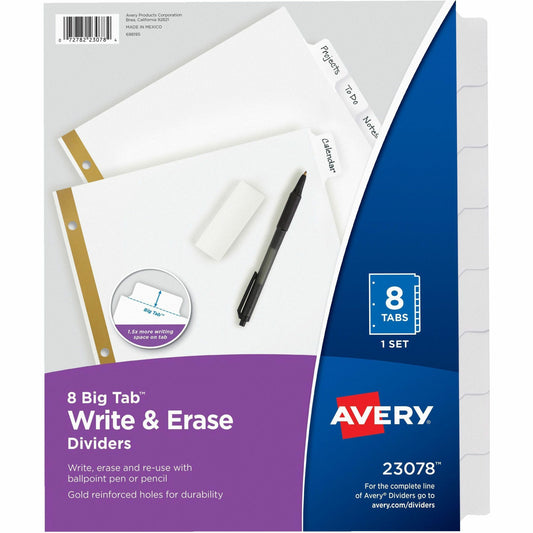 Avery&reg; Big Tab&trade; Write & Erase Dividers8 tabs
