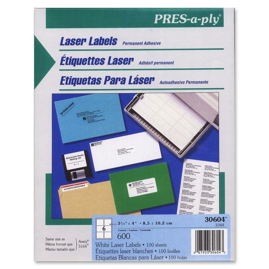 PRES-a-ply White Labels - 30604