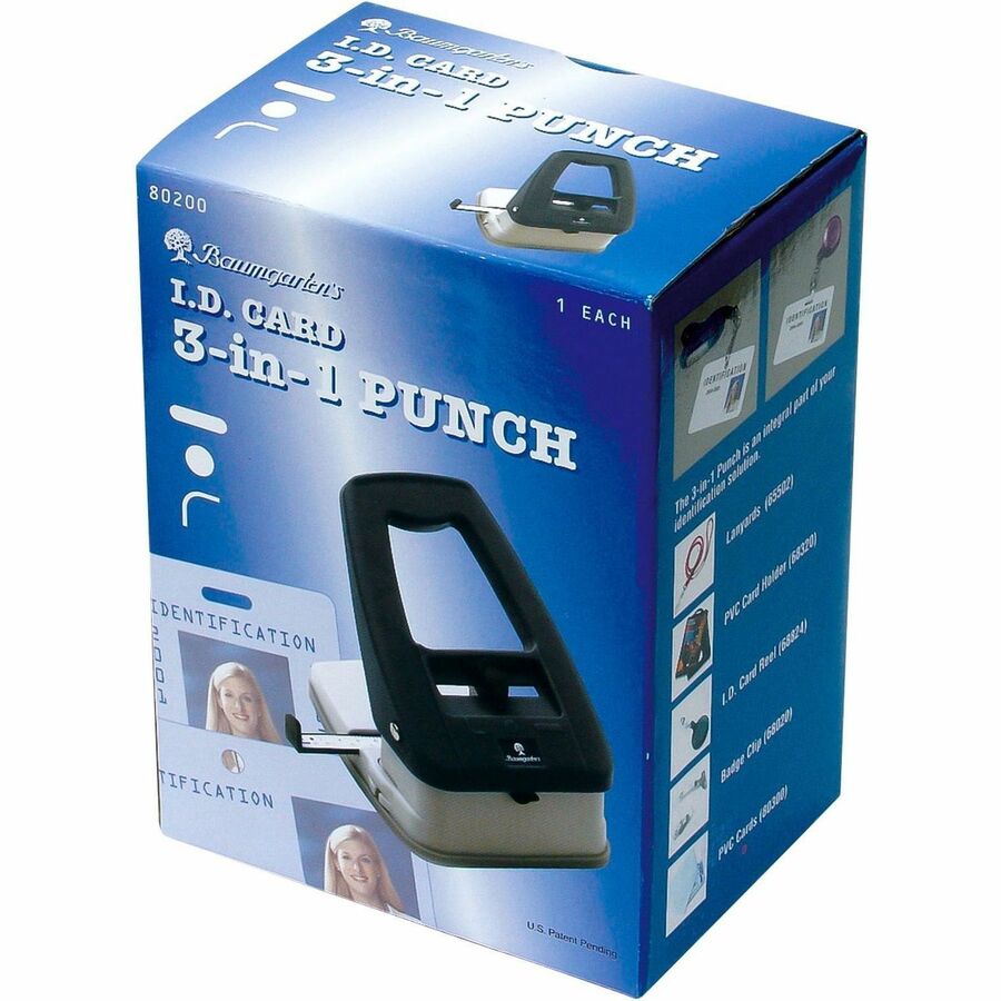 SICURIX 3 in 1 ID Card Punch BLACK (80200) - 80200