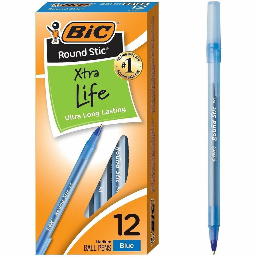 BIC Round Stic Ballpoint Pens - GSM11-BE