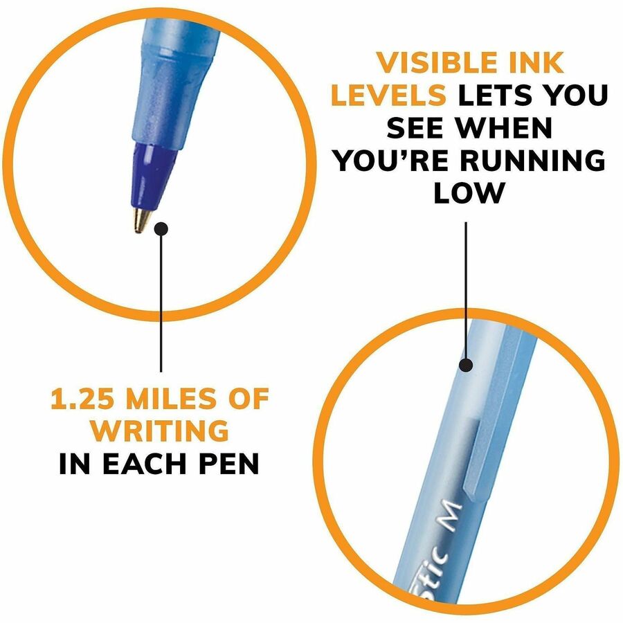 BIC Round Stic Ballpoint Pens - GSM11-BE