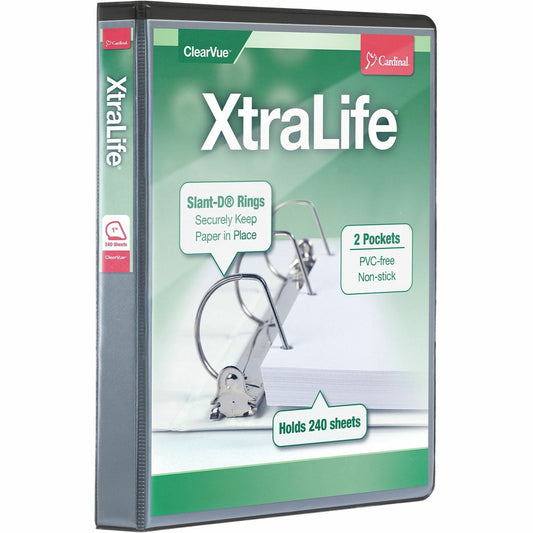 Cardinal&reg; Xtralife ClearVue Locking Slant-D Binder
