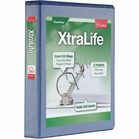 Cardinal&reg; Xtralife ClearVue Locking Slant-D Binder