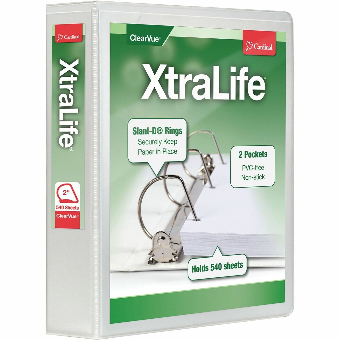 Cardinal&reg; Xtralife ClearVue Locking Slant-D Binder