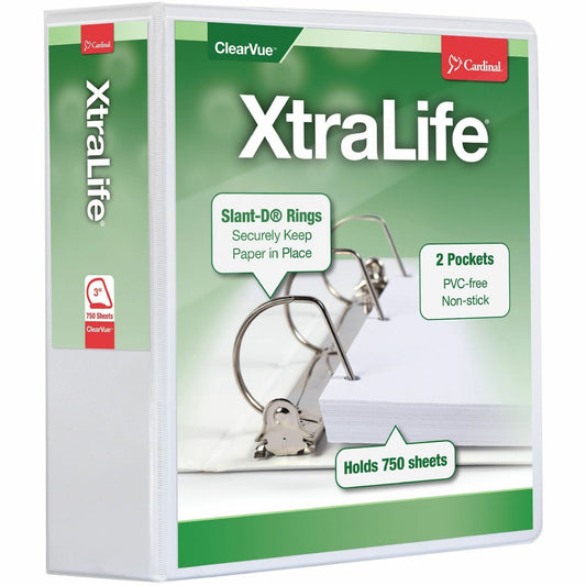 Cardinal&reg; Xtralife ClearVue Locking Slant-D Binder