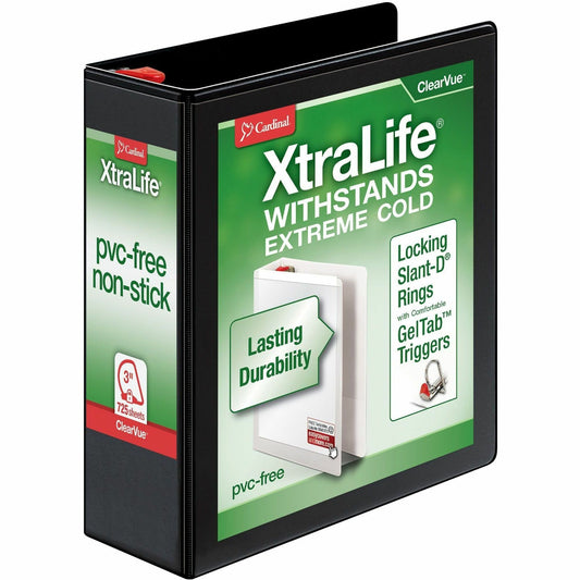 Cardinal&reg; Xtralife ClearVue Locking Slant-D Binder