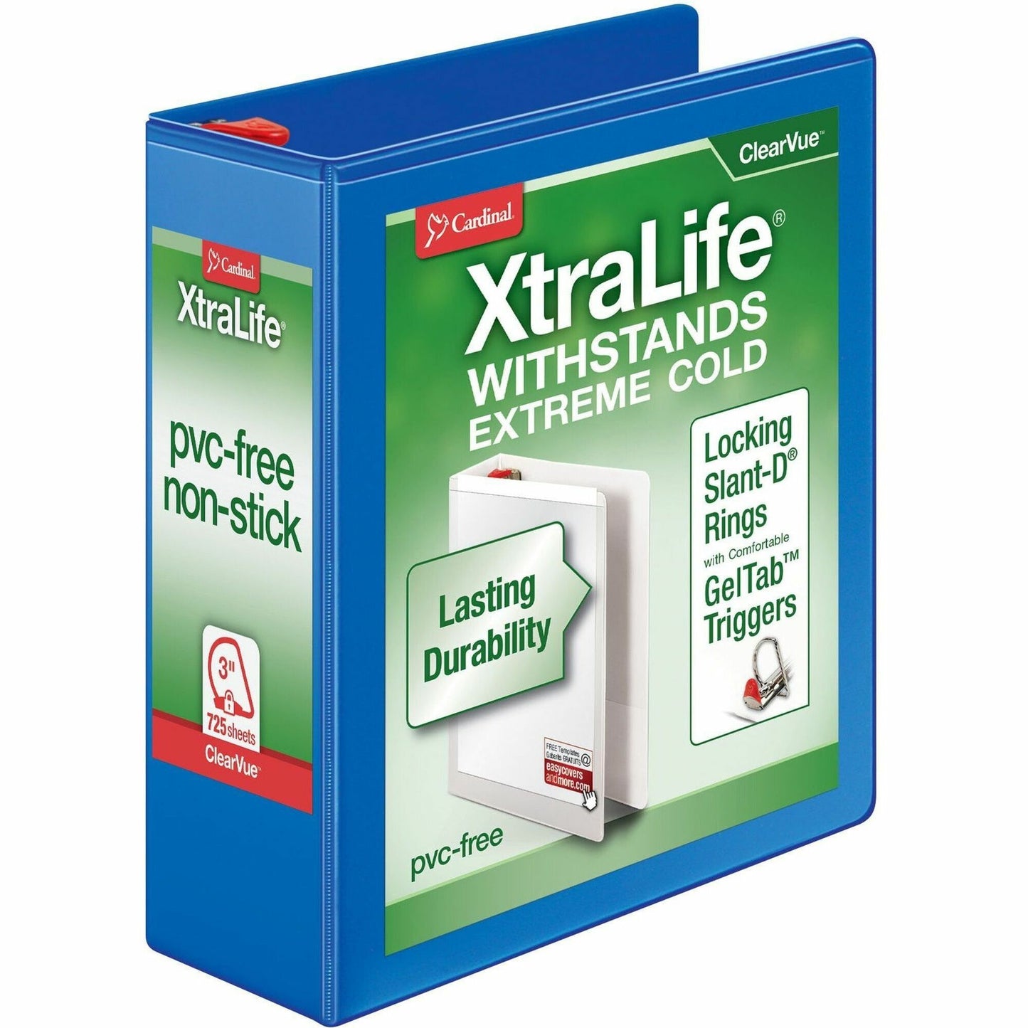 Cardinal&reg; Xtralife ClearVue Locking Slant-D Binder