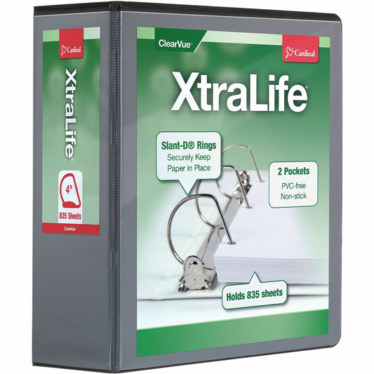 Cardinal&reg; Xtralife ClearVue Locking Slant-D Binder
