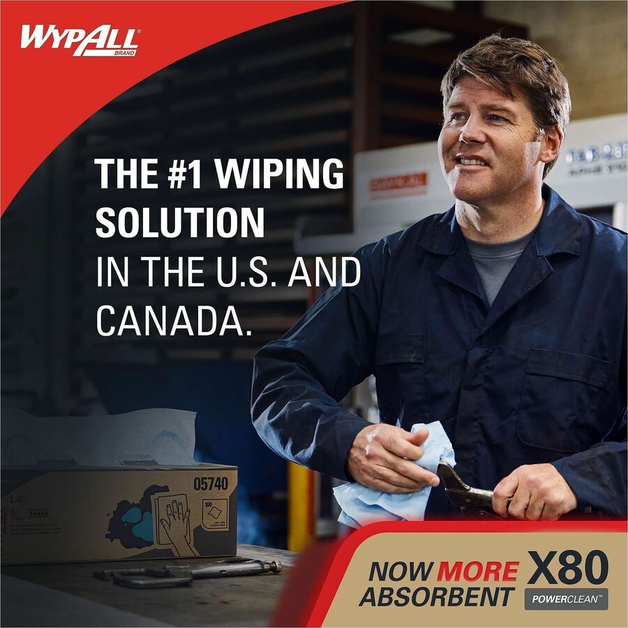 Wypall PowerClean X80 Heavy Duty Cloths - Brag Box - 41041