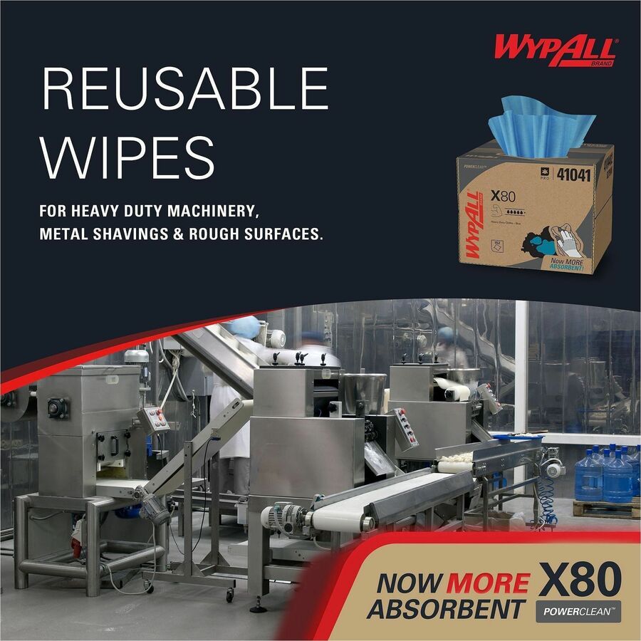 Wypall PowerClean X80 Heavy Duty Cloths - Brag Box - 41041