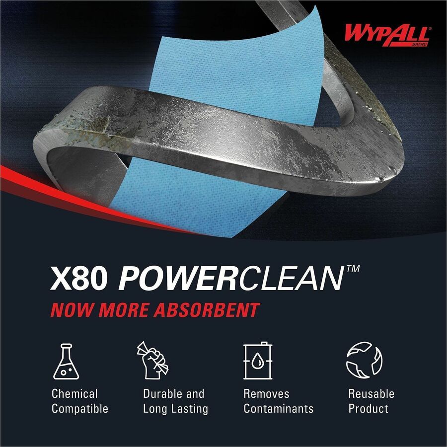 Wypall PowerClean X80 Heavy Duty Cloths - Brag Box - 41041