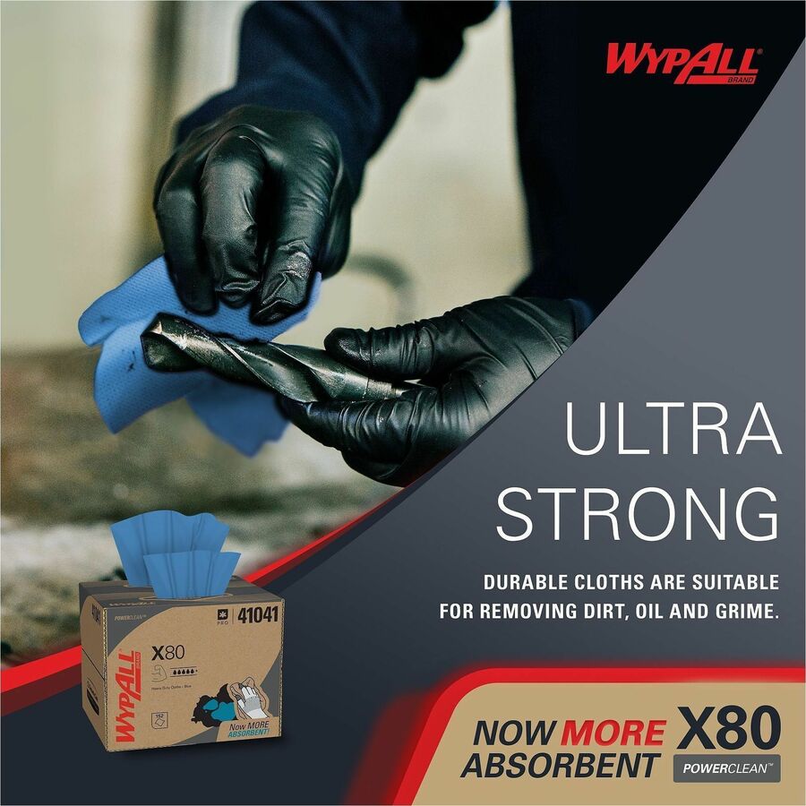 Wypall PowerClean X80 Heavy Duty Cloths - Brag Box - 41041