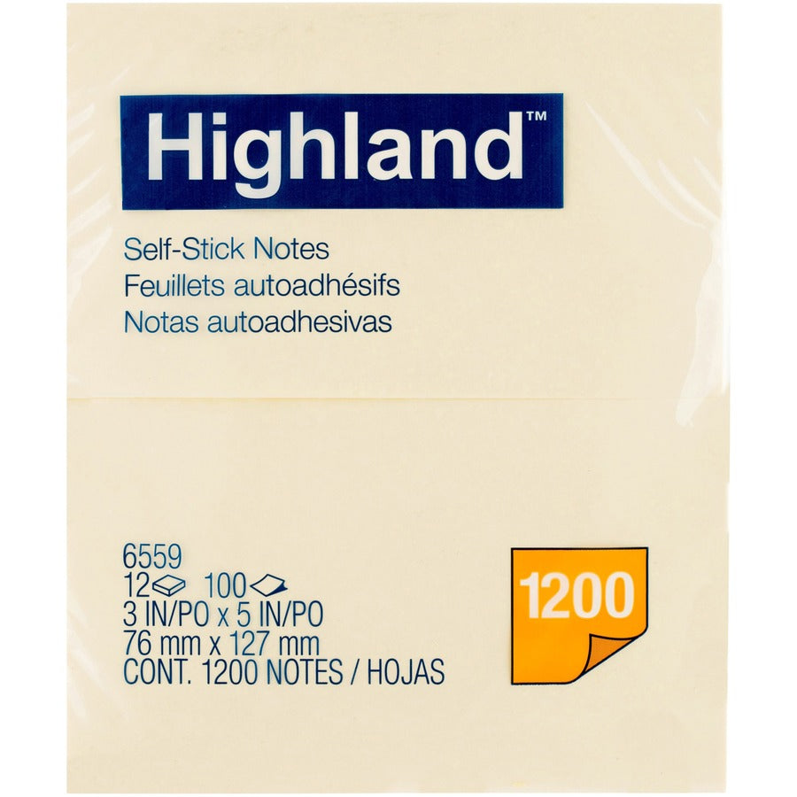 Highland Self-sticking Notepads - 6559-YW