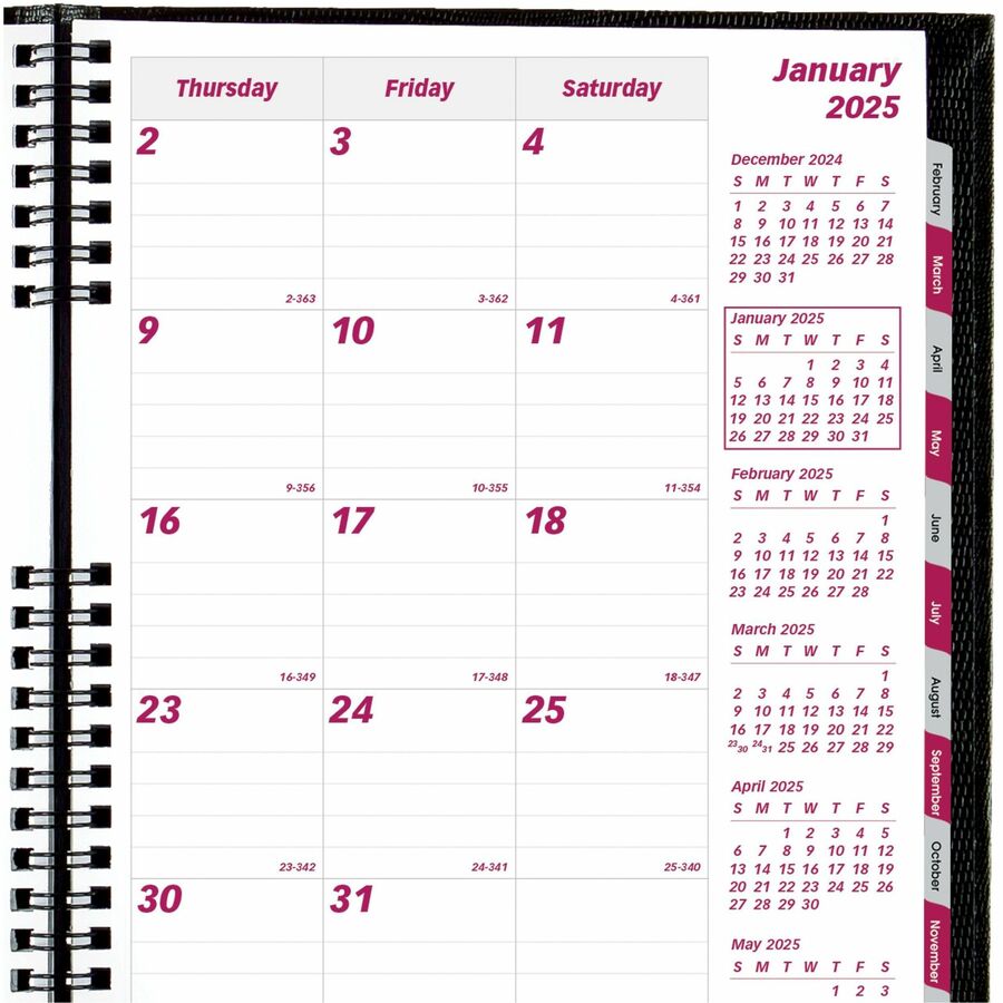 Brownline CoilPro 14-Month Monthly Planner, 8-7/8" x 7-1/8" , English - CB1200C.BLK