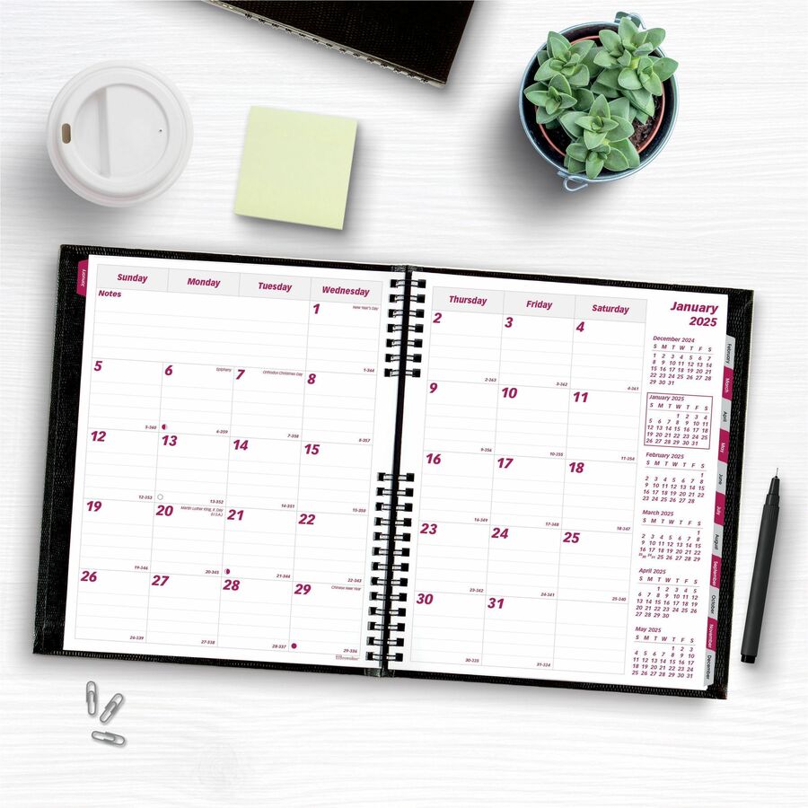 Brownline CoilPro 14-Month Monthly Planner, 8-7/8" x 7-1/8" , English - CB1200C.BLK