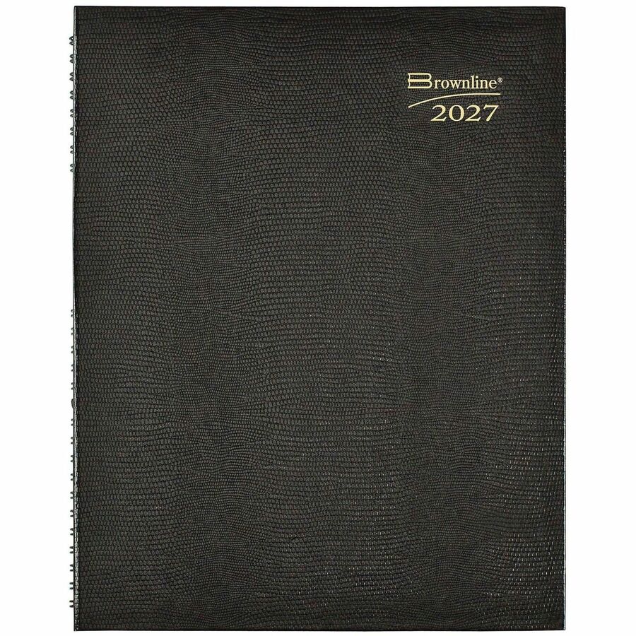 Brownline CoilPro Monthly Planner (14 Months) , 11" x 8-1/2" , English, Black - CB1262C.BLK
