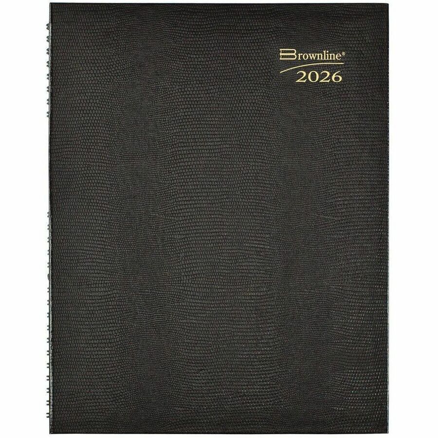 Brownline CoilPro Monthly Planner (14 Months) , 11" x 8-1/2" , English, Black - CB1262C.BLK