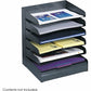Safco Slanted Shelves Steel Desk Tray Sorter - 3128BL