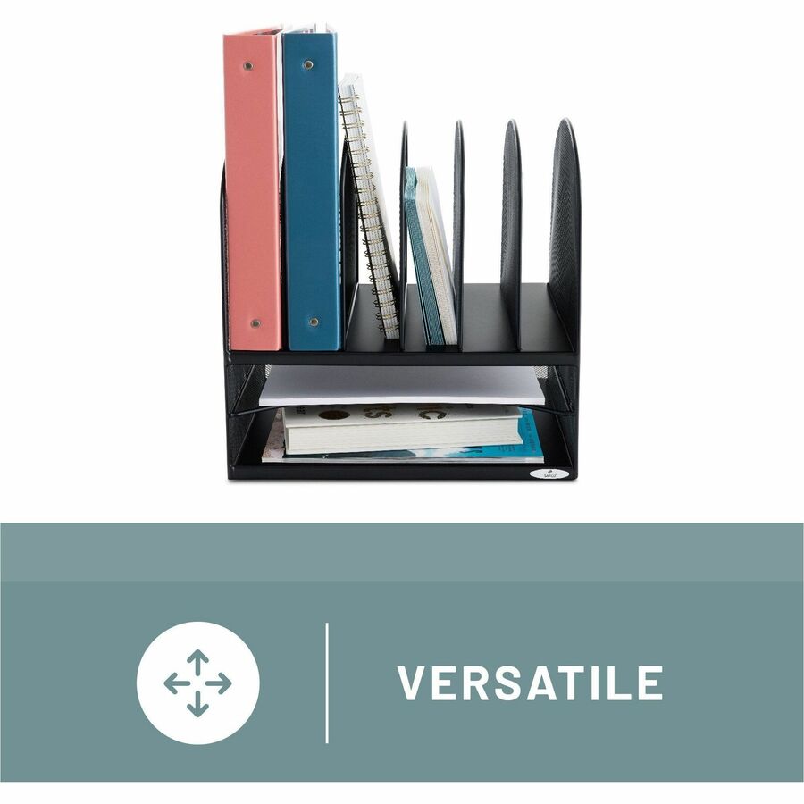 Safco Onyx 2 Horizontal/6 Upright Desk Organizer - 3255BL