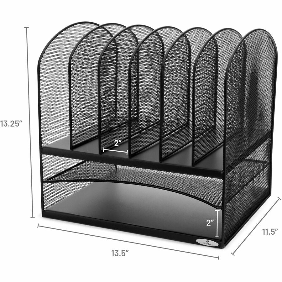 Safco Onyx 2 Horizontal/6 Upright Desk Organizer - 3255BL