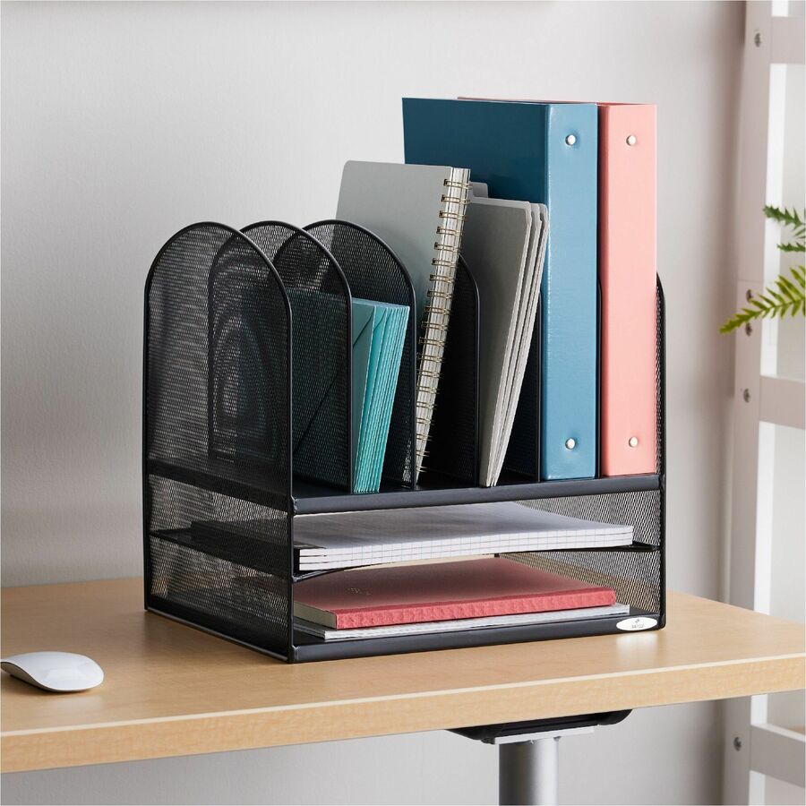 Safco Onyx 2 Horizontal/6 Upright Desk Organizer - 3255BL