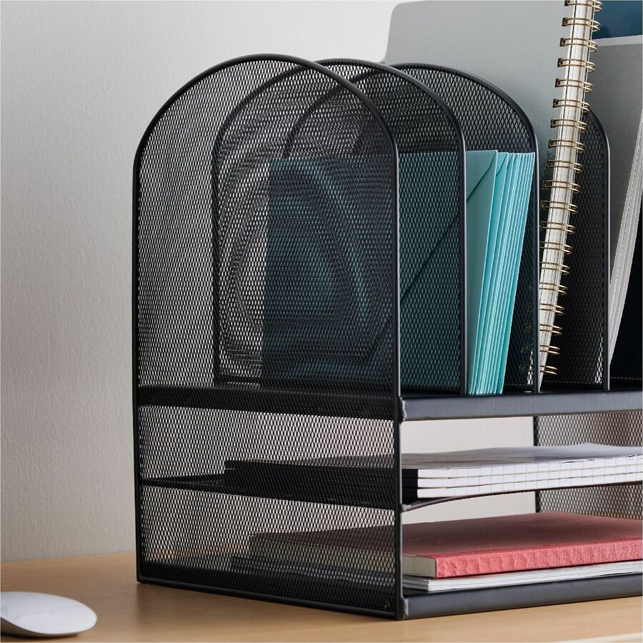 Safco Onyx 2 Horizontal/6 Upright Desk Organizer - 3255BL