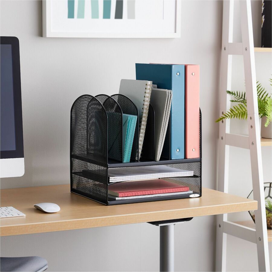 Safco Onyx 2 Horizontal/6 Upright Desk Organizer - 3255BL