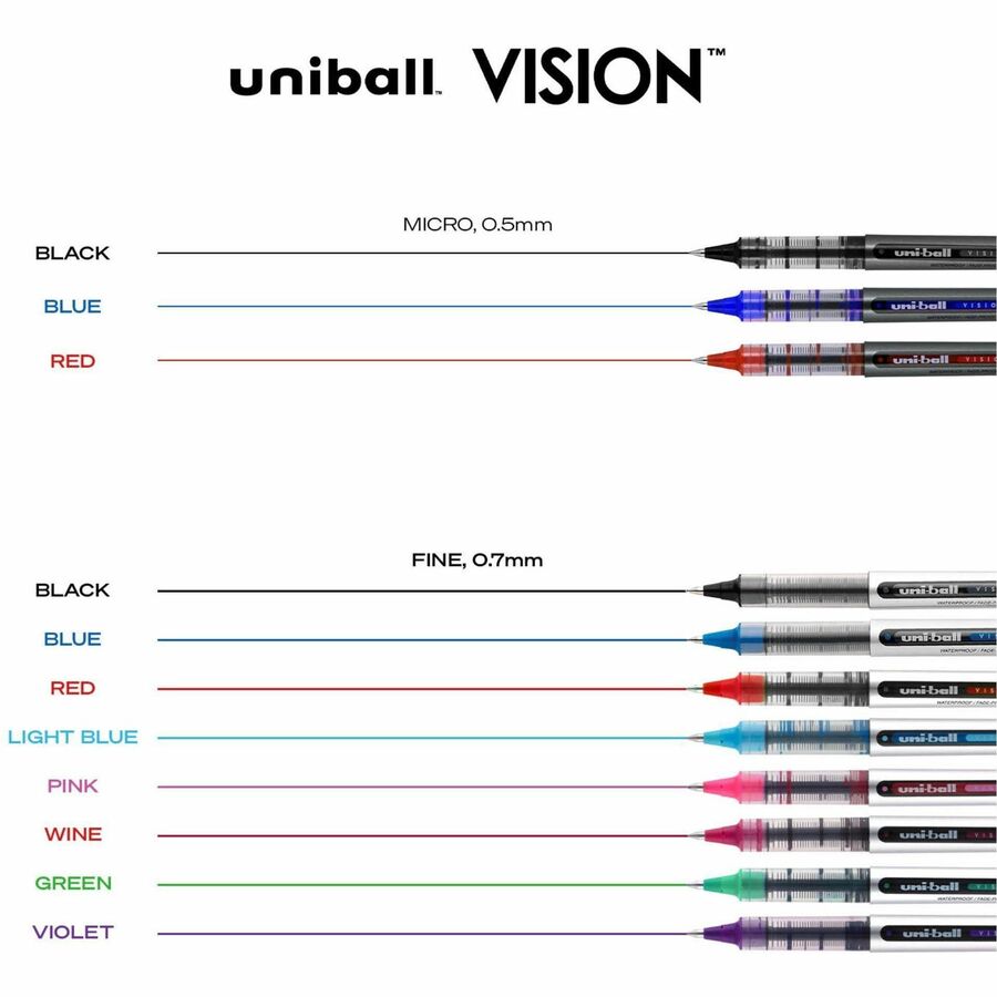 uniball Vision Fine Rollerball Pens - 60382