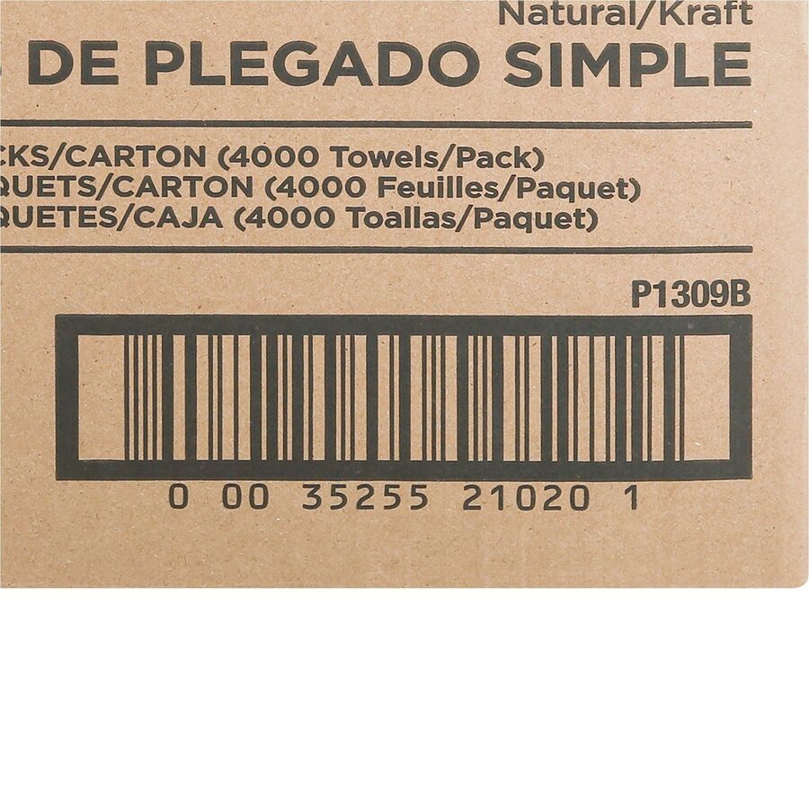 Genuine Joe Paper Towel Single fold 250 sheets Natural - 21020