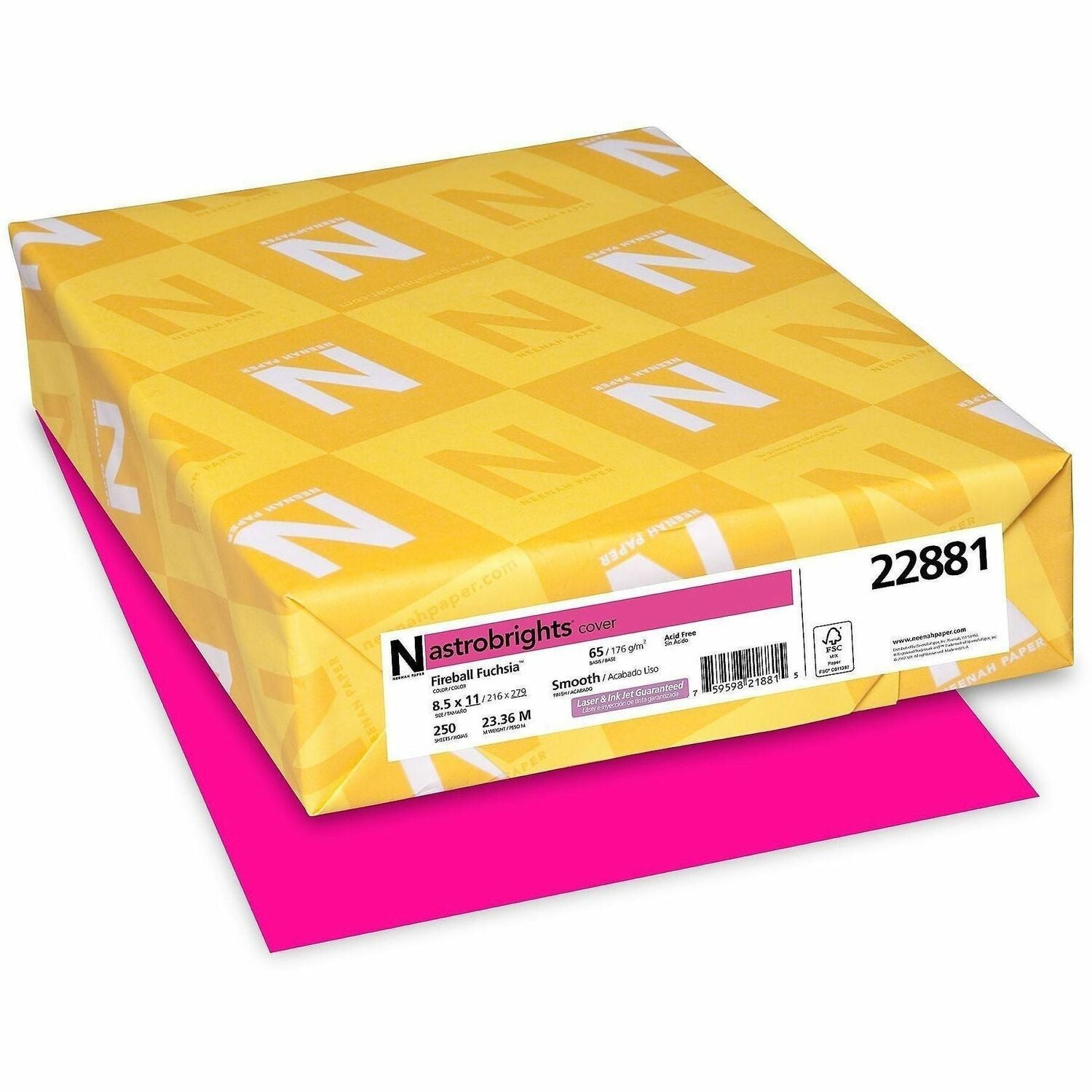 Astrobrights Color Card Stock - Fireball Fuchsia