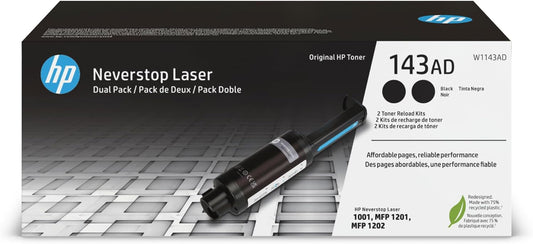 HP143A OEM LASER CARTRIDGE, BLACK,2PK W1143AD