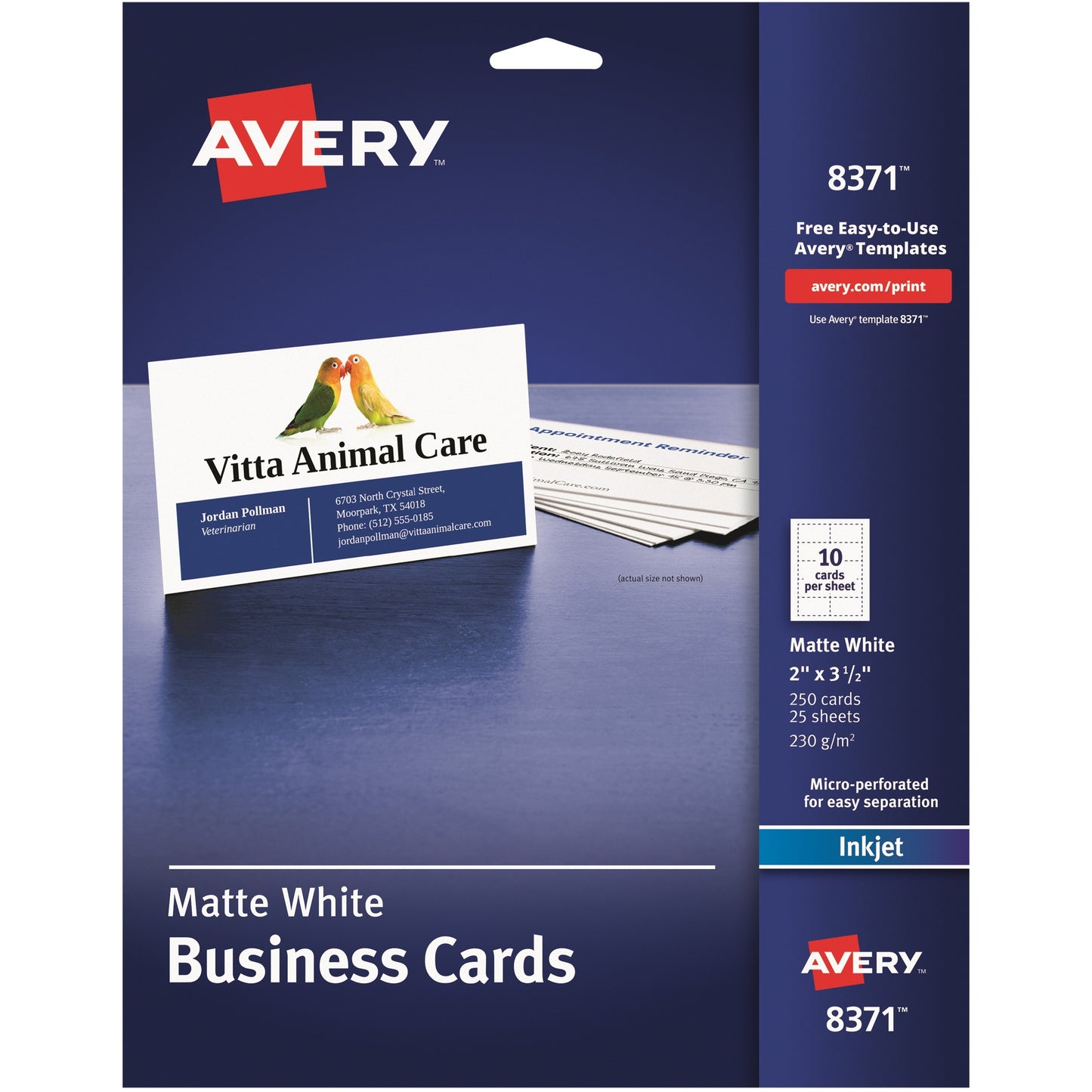 Avery&reg; Inkjet Business Card - White