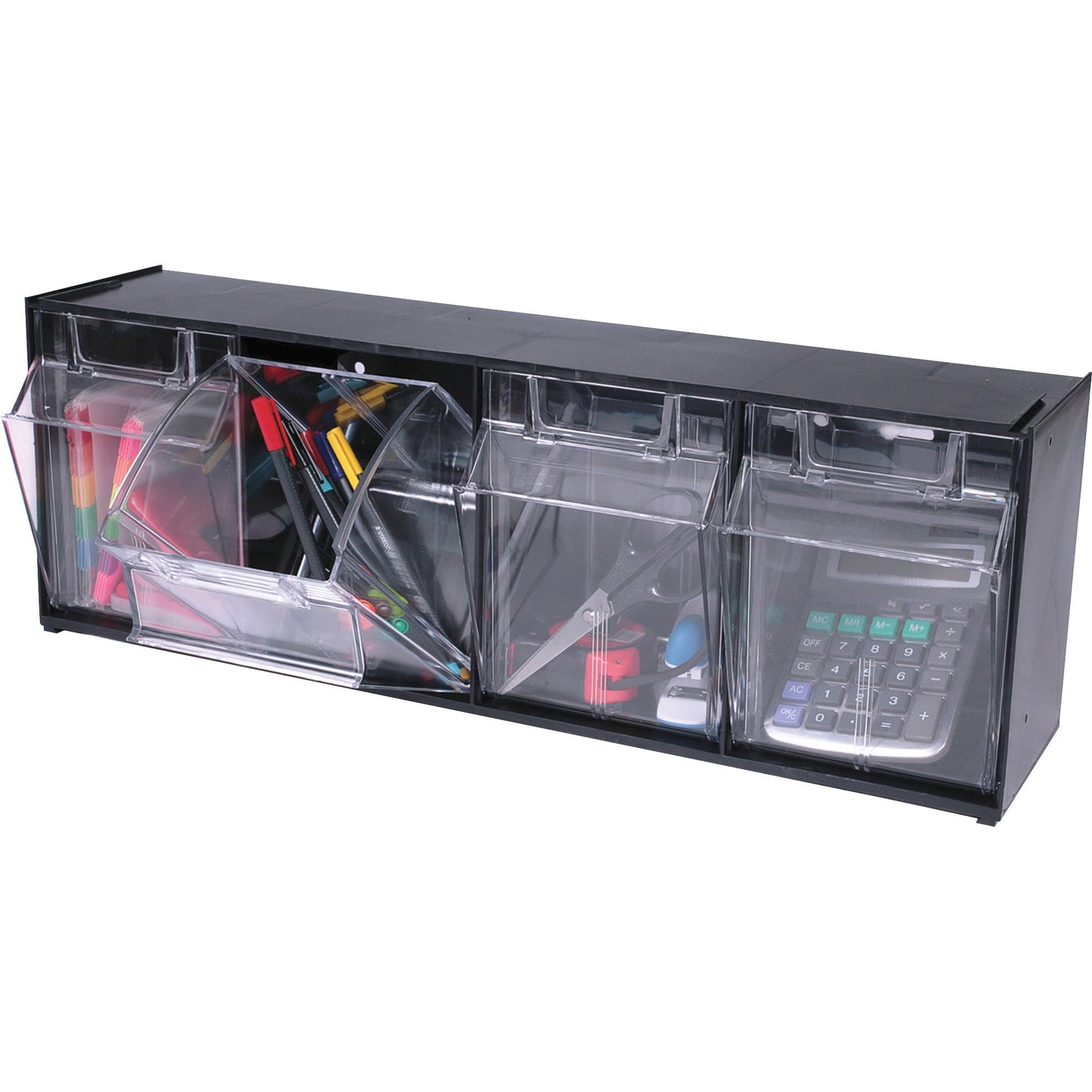 Deflecto Tilt Bin Interlocking Multi-Bin Storage Organizer