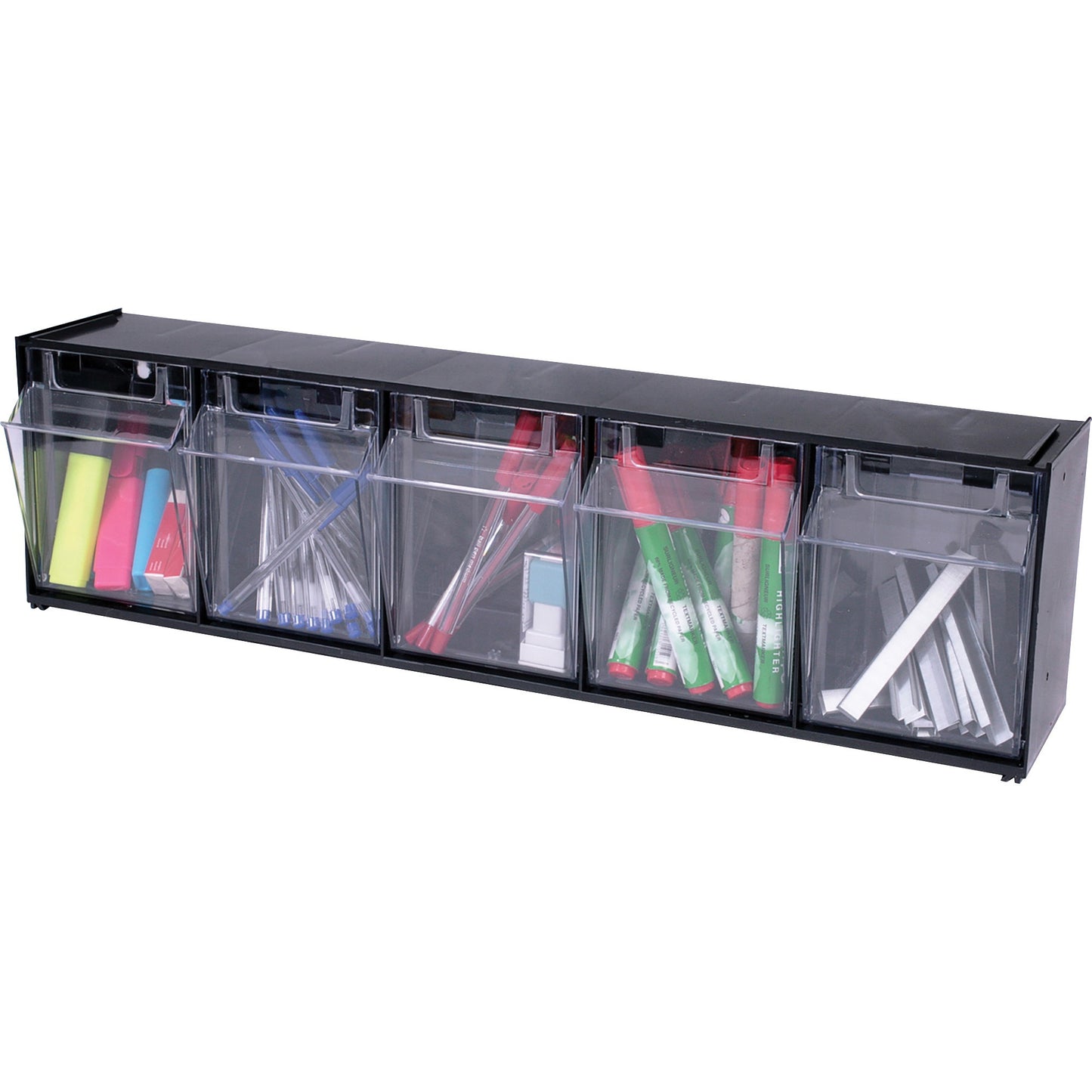 Deflecto Tilt Bin Interlocking Multi-Bin Storage Organizer