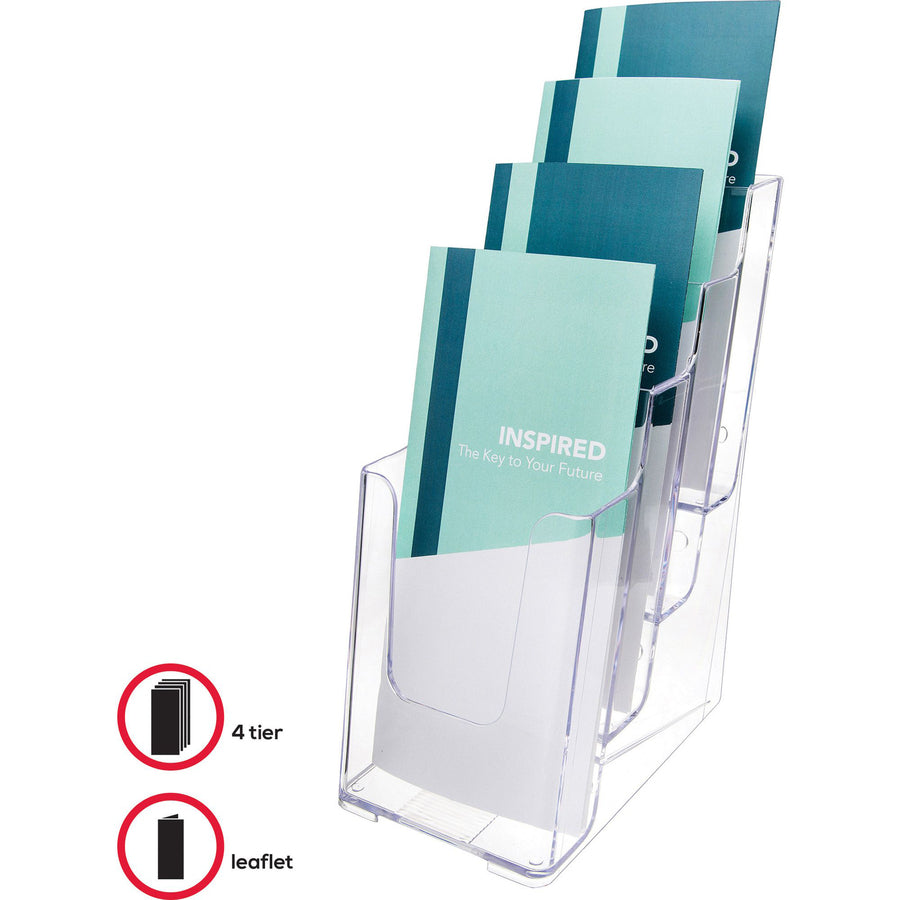 LIT HLDR LEAFLET 4-TIER *CLEAR