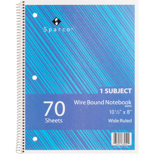 Sparco Quality Wirebound Wide Ruled Notebooks