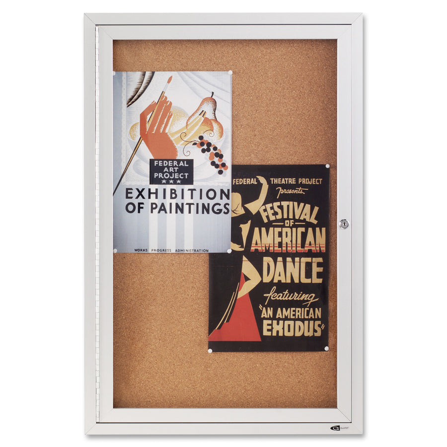 Quartet Enclosed Bulletin Board for Indoor Use - 2363
