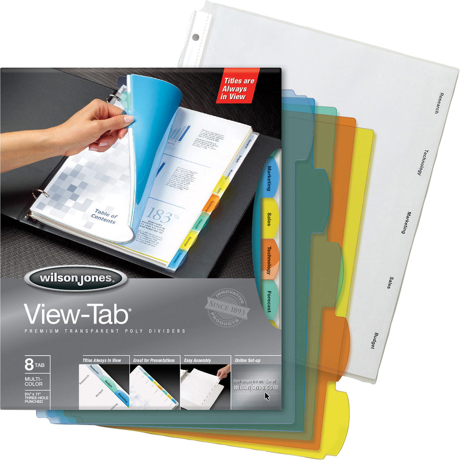 Wilson Jones View-Tab 8-Tab Transparent Dividers - W55067