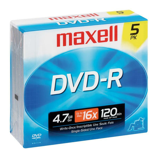 Maxell DVD Recordable Media - DVD-R - 16x - 4.70 GB - 1 Pack Jewel Case