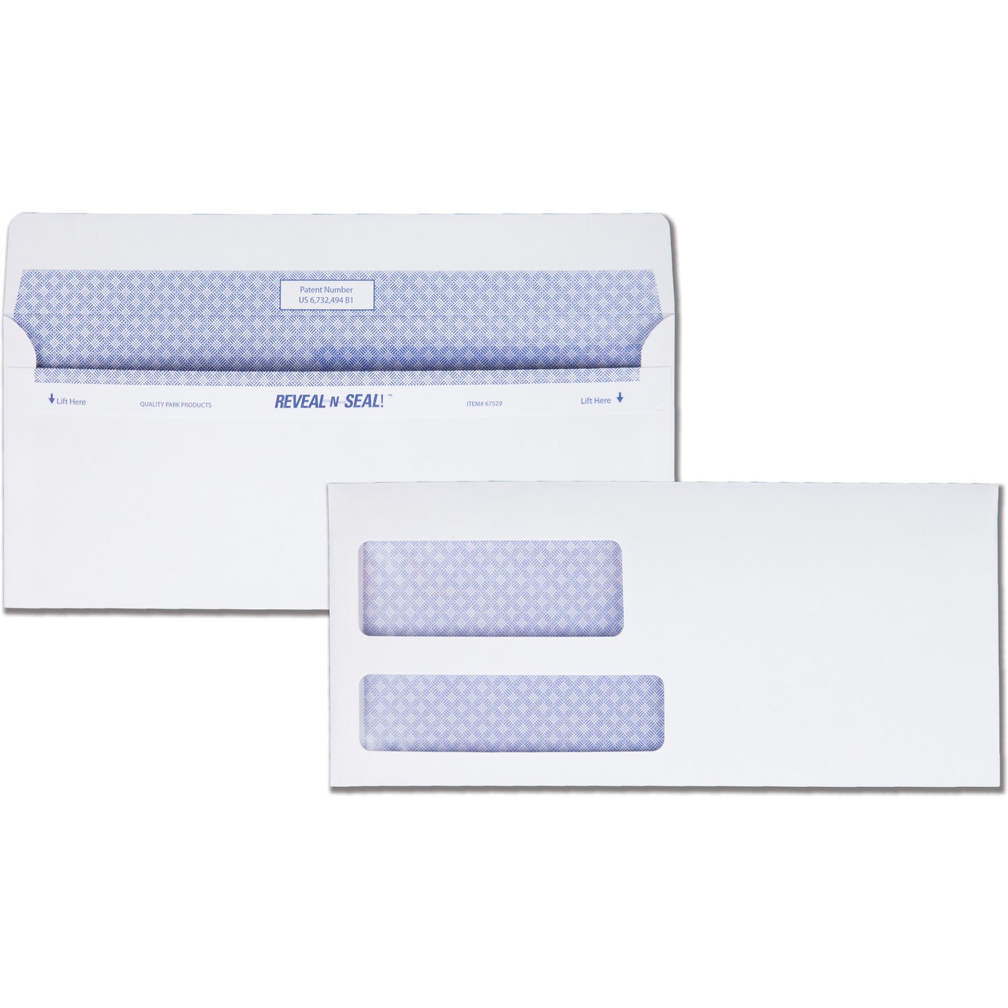 Quality Park Reveal-n-Seal Double Window Envelopes
