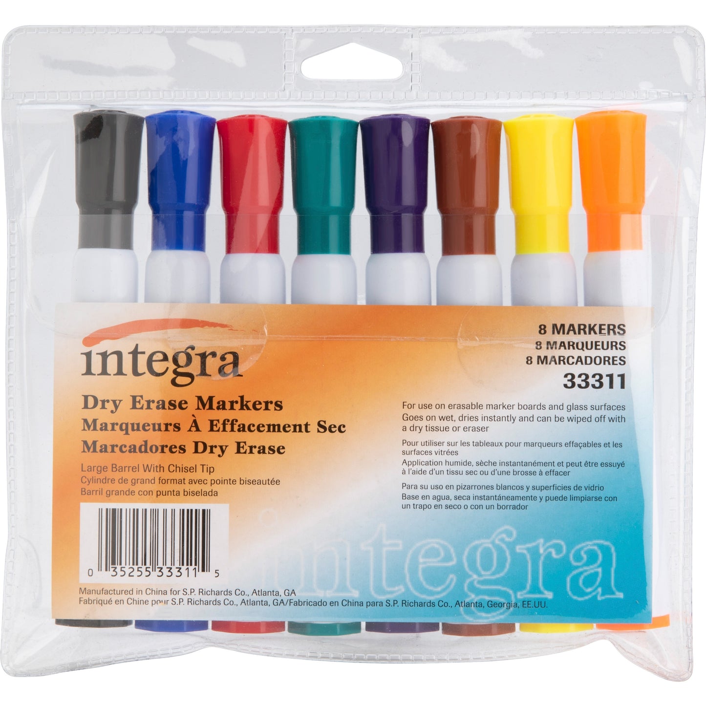 Integra Chisel Point Dry-erase Markers