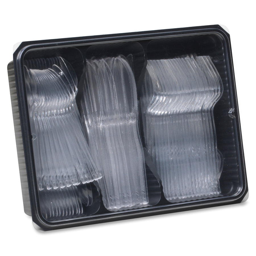 Dixie Heavyweight Disposable Forks, Knives & Teaspoons Keeper Pack Grab-N-Go by GP Pro - CH0180DX7