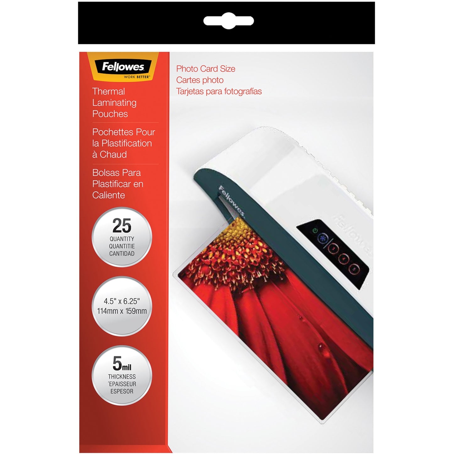 Fellowes Glossy Pouches - 5mil, Photo, 25 pack