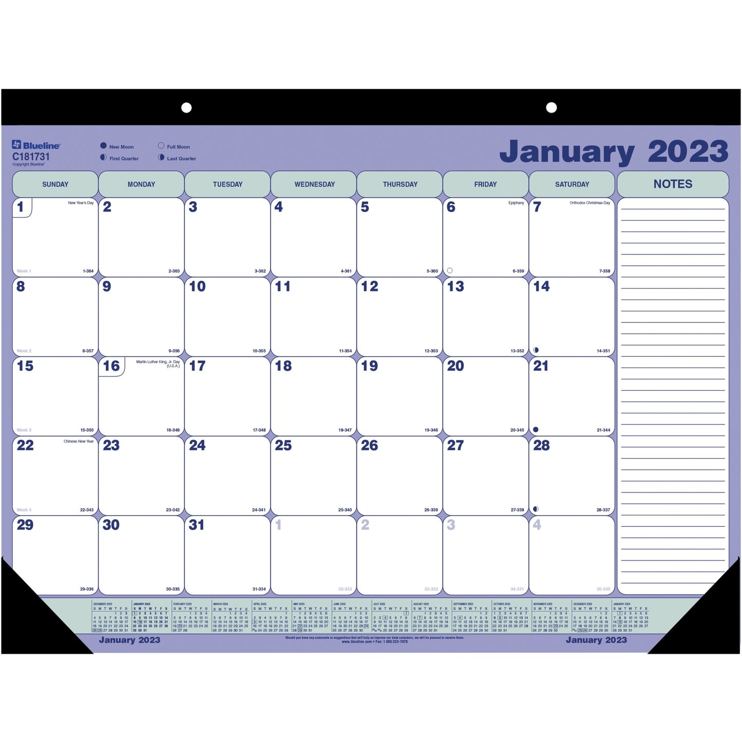 Blueline&reg; Monthly Desk/Wall Calendars