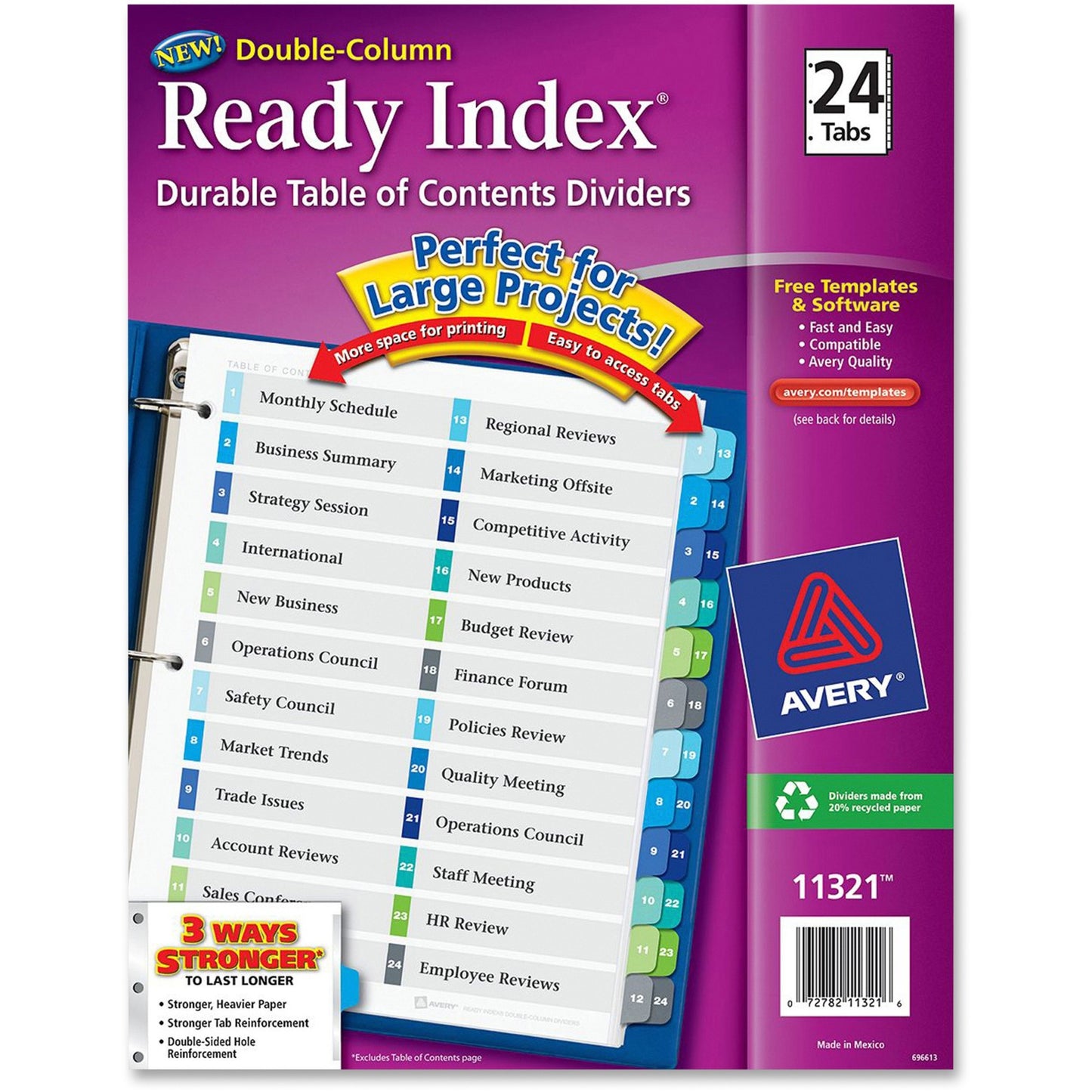 Avery&reg; Two-Column Table Contents Dividers w/Tabs