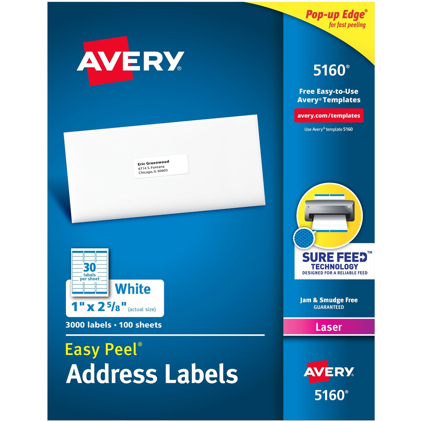 Avery Mailing Label 05160 Easy Peel