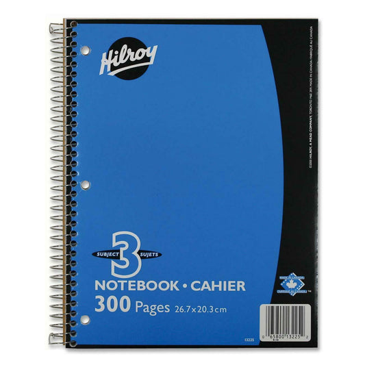 Hilroy Executive Coil Three Subject Notebook