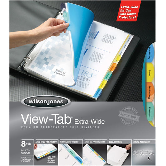 Wilson Jones Enviro Plus View-Tab Extra Wide Transparent Index Dividers
