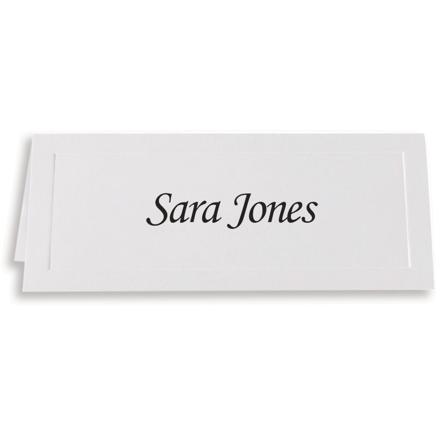 First Base Overtures Embossed Tent Card - White - Recycled