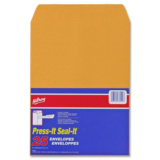 Hilroy Press-It Seal-It Kraft Adhesive Envelope